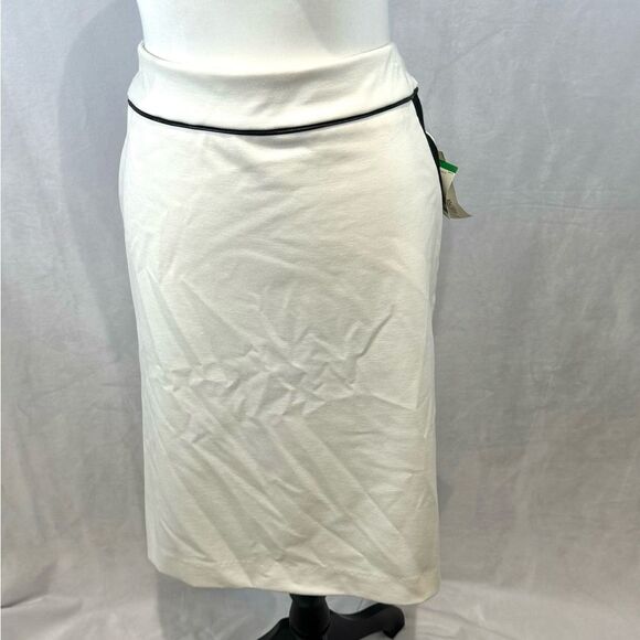 Anne Klein white career skirt with black panels and piping NWT size large - Picture 2 of 10